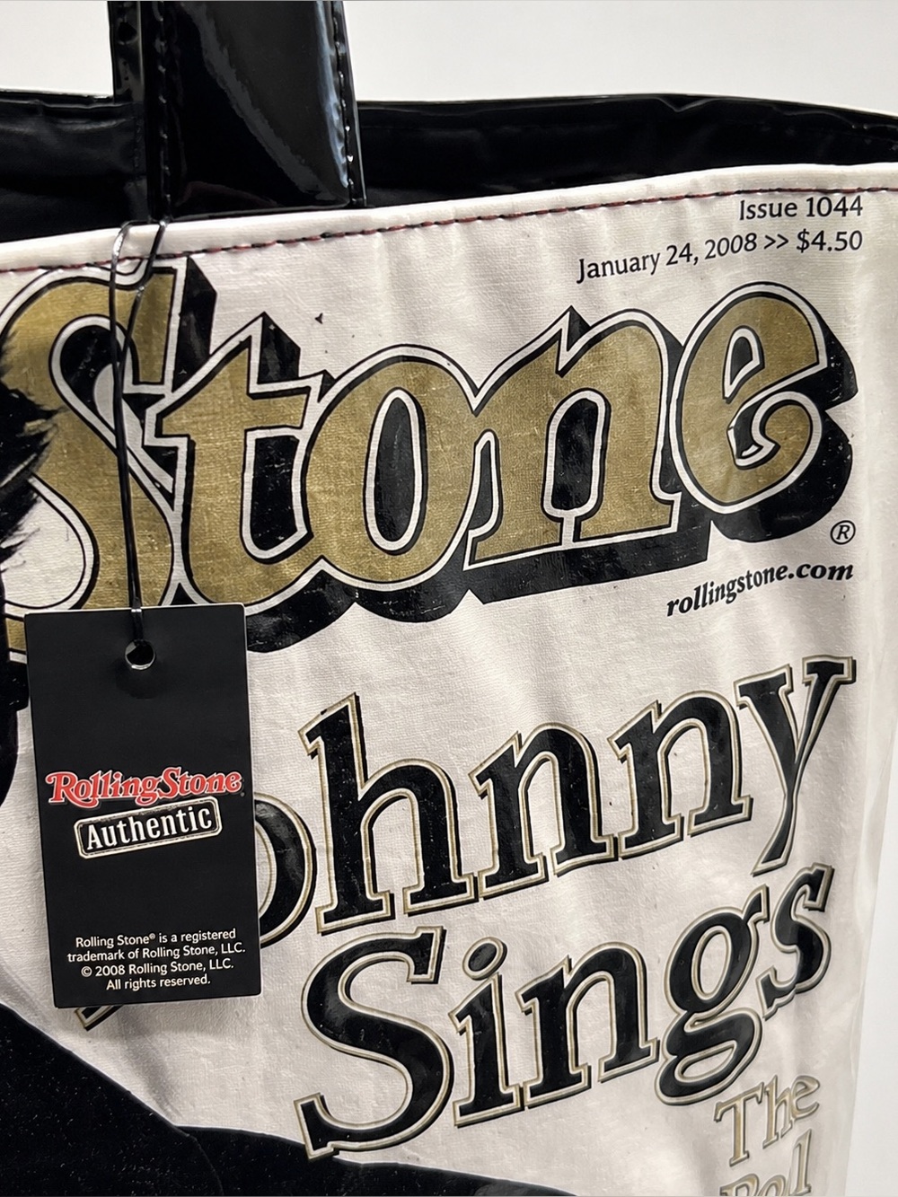 Rolling Stones Originals Johnny Depp Y2K Vinyl Shoulder Tote Magazine Cover VTG - Picture 4 of 7